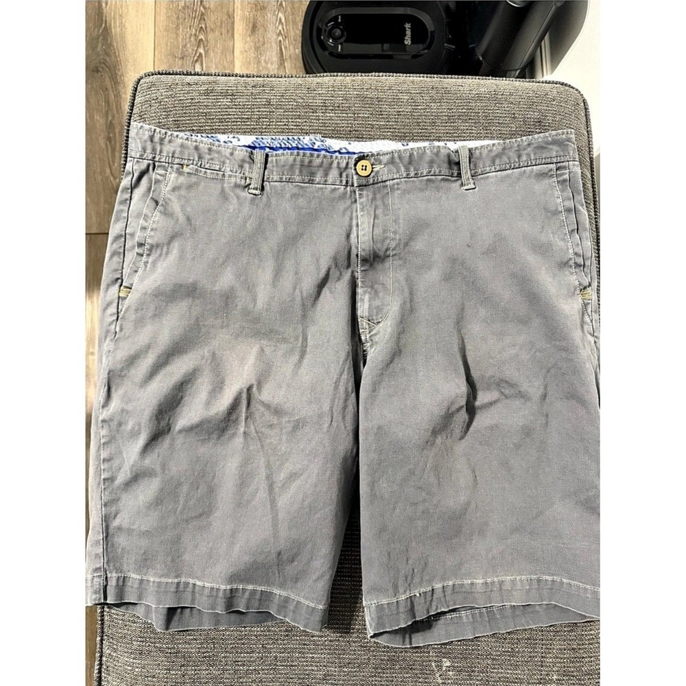 Tommy Bahama Gray Striped Cotton Blend Shorts Mens Size 40